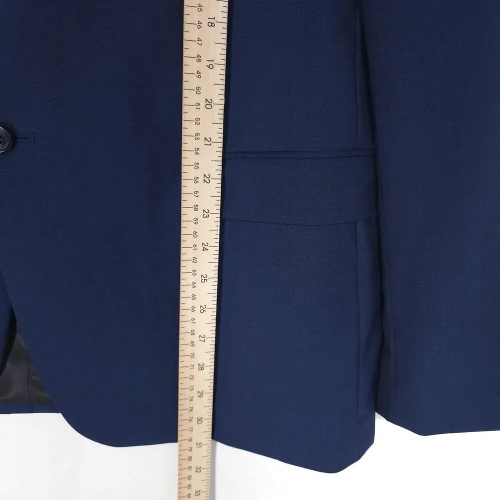 JOHN VARVATOS USA Mens Sport Coat Blazer‎ 42R Blue 100% Wool PREMIUM TAILORED